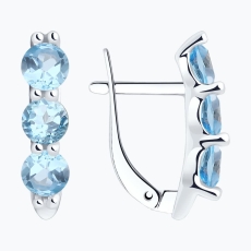Topaz qaşlı gümüş sırğalar