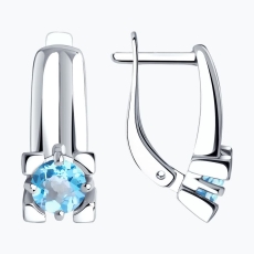 Topaz qaşlı gümüş sırğalar