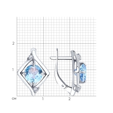 Topaz və fianit qaşlı gümüş sırğalar 2
