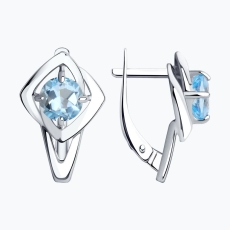 Topaz qaşlı gümüş sırğalar