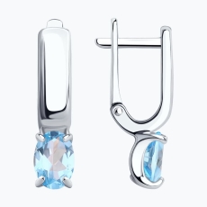 Topaz qaşlı gümüş sırğalar
