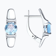 Topaz qaşlı gümüş sırğalar