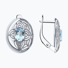 Topaz qaşlı gümüş sırğalar