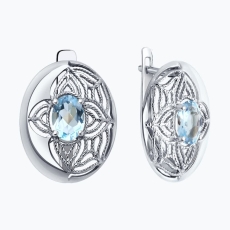 Topaz qaşlı gümüş sırğalar 2