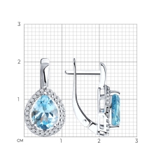 Topaz və fianit qaşlı gümüş sırğalar 3