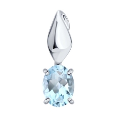 Topaz daşlı gümüş kulon