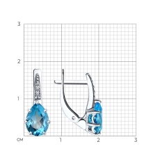 Topaz və fianit qaşlı gümüş sırğalar 3