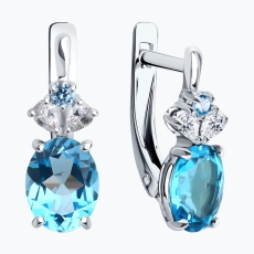 Topaz və fianit qaşlı gümüş sırğalar 2