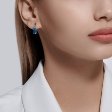Topaz və fianit qaşlı gümüş sırğalar 3