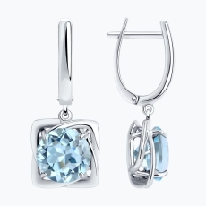Topaz qaşlı gümüş sırğalar