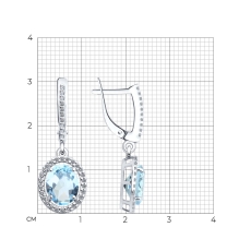 Topaz və fianit qaşlı gümüş sırğalar 3