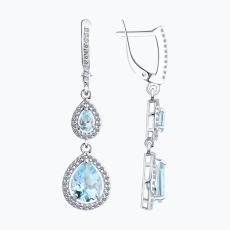 Topaz qaşlı gümüş sırğalar