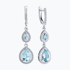 Topaz qaşlı gümüş sırğalar 2