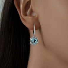 Topaz və fianit qaşlı gümüş sırğalar 3