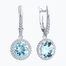 Topaz və fianit qaşlı gümüş sırğalar 2