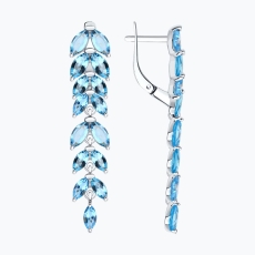 Topaz qaşlı gümüş sırğalar