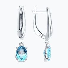 Topaz qaşlı gümüş sırğalar