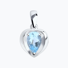 Topaz qaşlı gümüş kulon