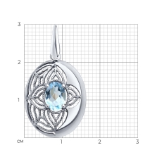 Topaz qaşlı gümüş kulon 2