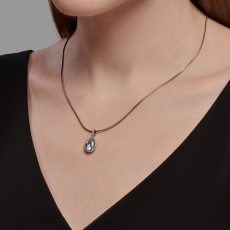 Topaz və fianit qaşlı gümüş kulon 3