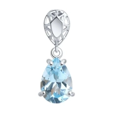Topaz qaşlı gümüş kulon