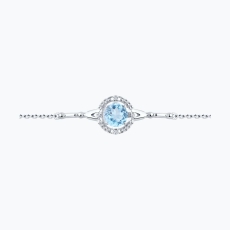 Topaz və fianit qaşlı gümüş bilərzik