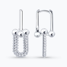 Fianit daşlı gümüş sırğalar
