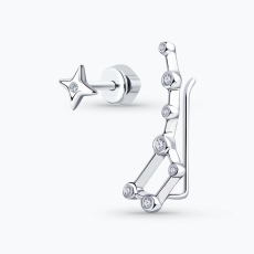 Серьги из серебра с фианитами