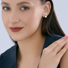 Серьги из серебра с фианитами 3