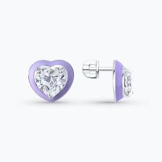 Серьги из серебра с фианитами и эмалью