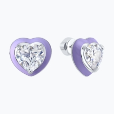 Серьги из серебра с фианитами и эмалью 2