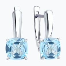 Mavi topaz daşlı gümüş sırğalar 2