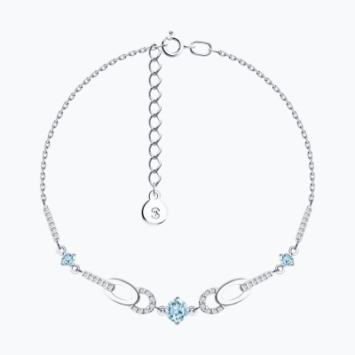 Topaz və fianit daşlı gümüş bilərzik