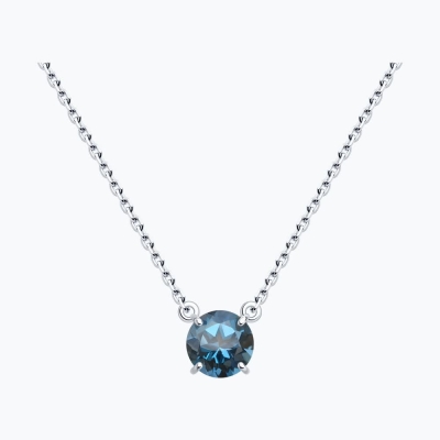 London topaz daşlı gümüş boyunbağı