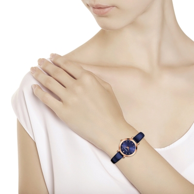 Qadınlar üçün polad saat(dəri kəmər)