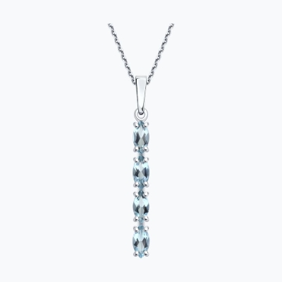 Topaz daşlı gümüş kulon