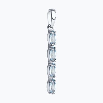 Topaz daşlı gümüş kulon